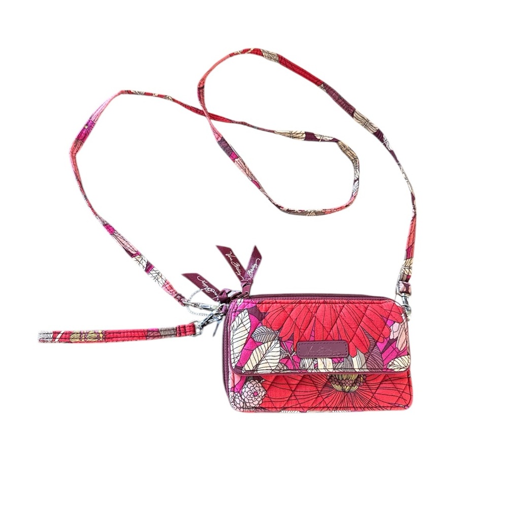 Vera Bradley Floral All in One Wristlet /Crossbody Bag/Phone Pocket Like…